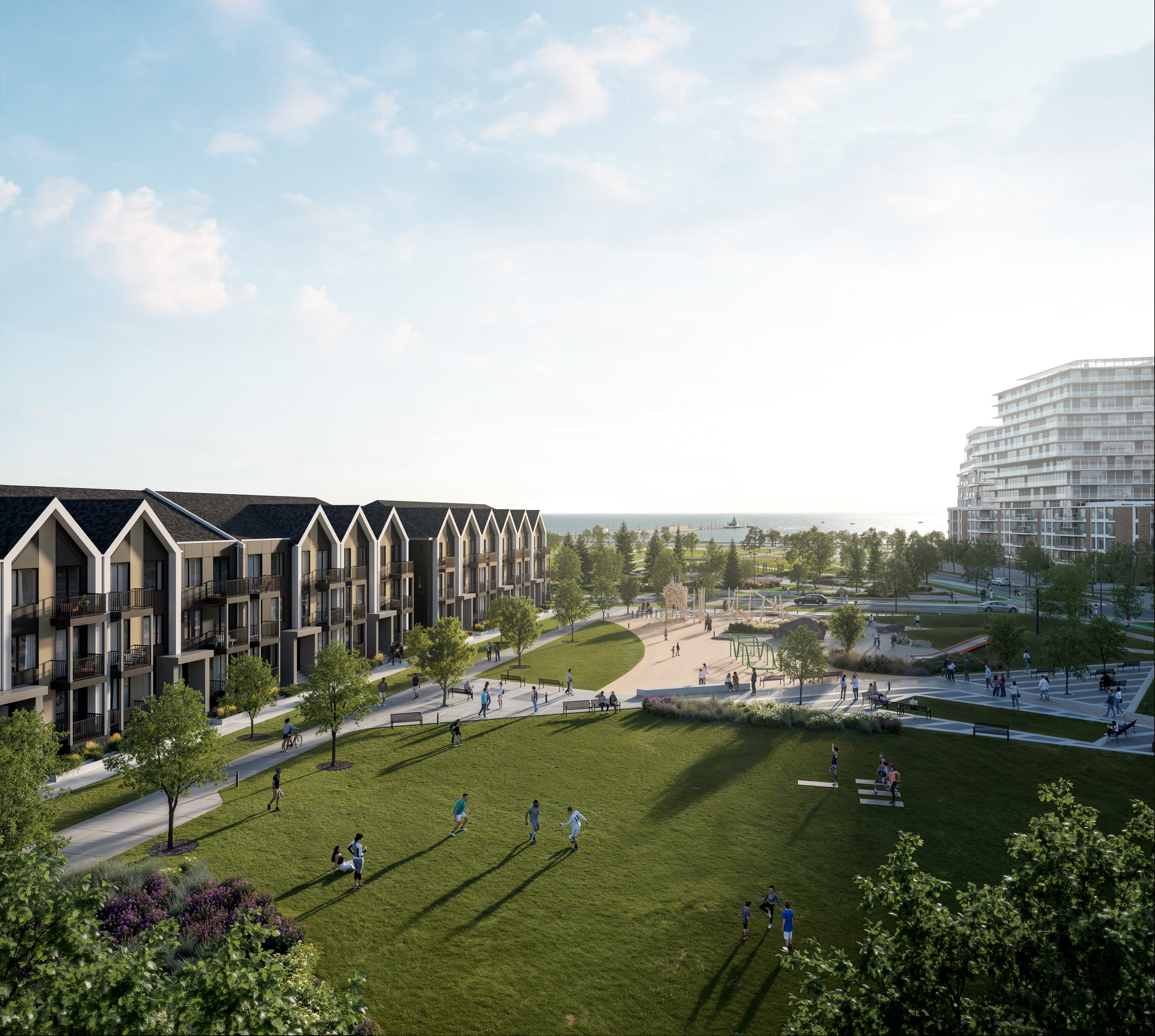 Aura Lakeview Village near Lake Ontario and Ogden Park waterfront
