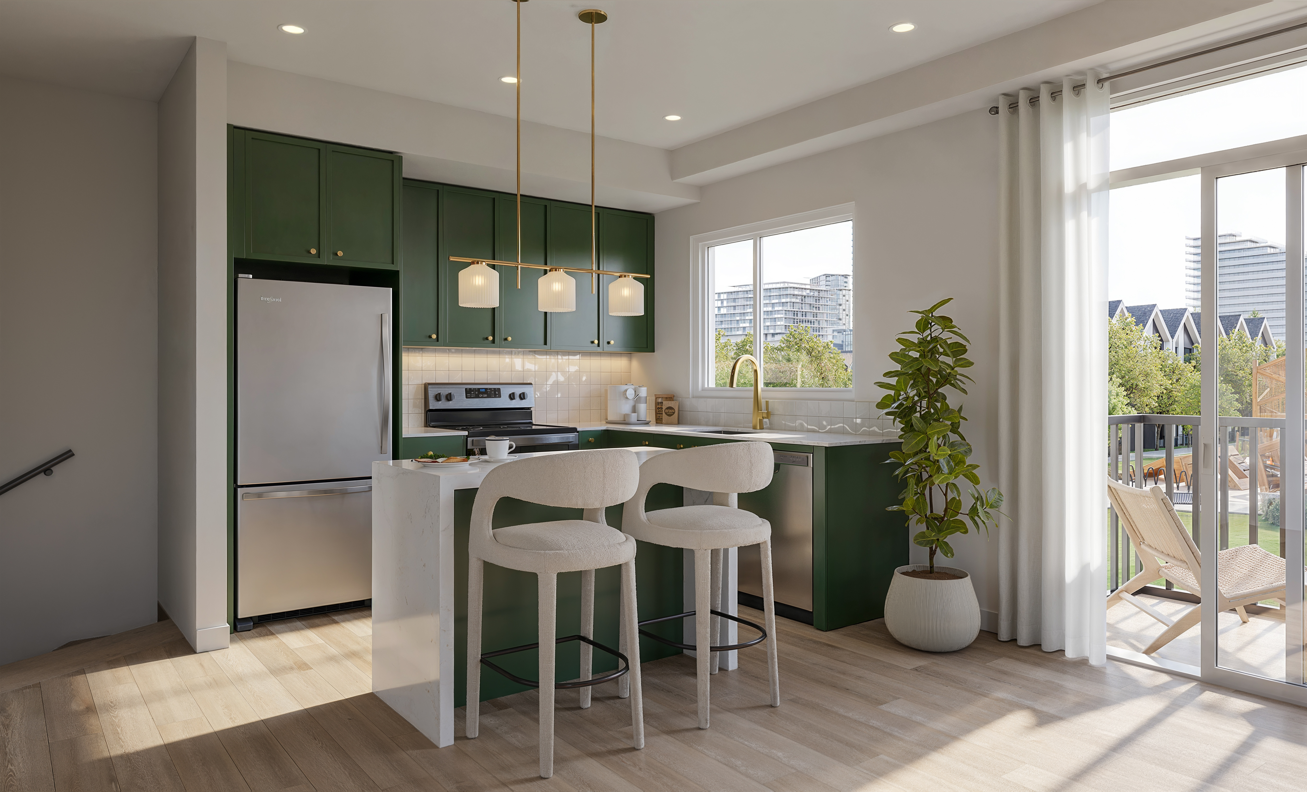Modern kitchen interior at Aura Lakeview Village upper residence